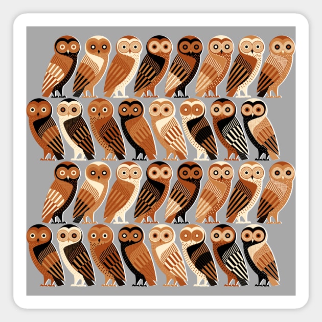 Owls of Athens Magnet by spellstone.studio